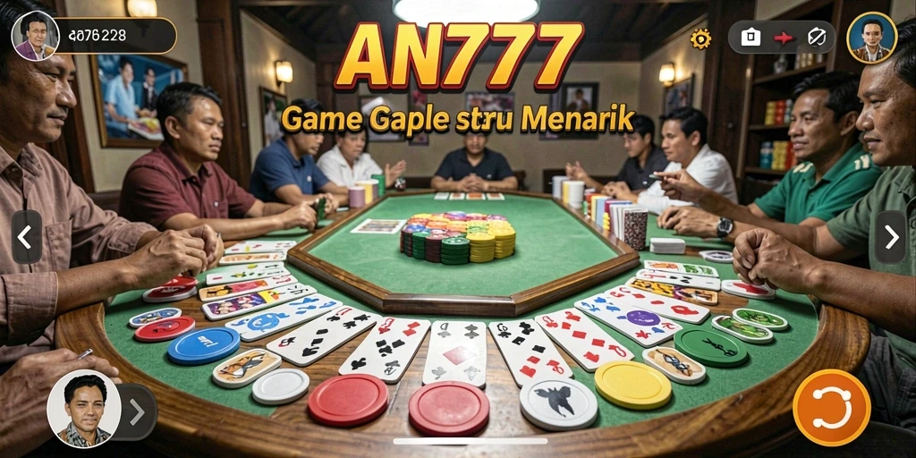Screenshot dari gameplay Gaple yang menampilkan suasana permainan yang seru.
