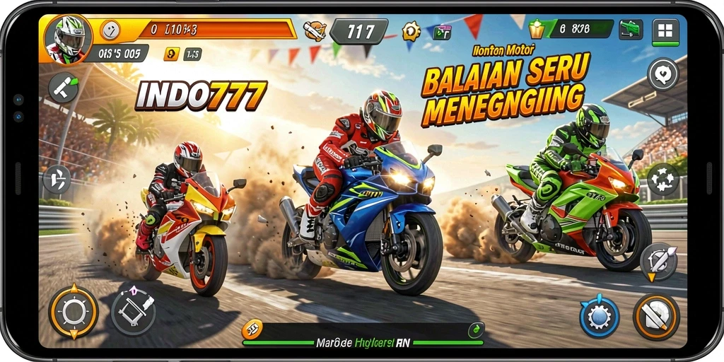 Gameplay balap motor yang mendebarkan di INDO777.