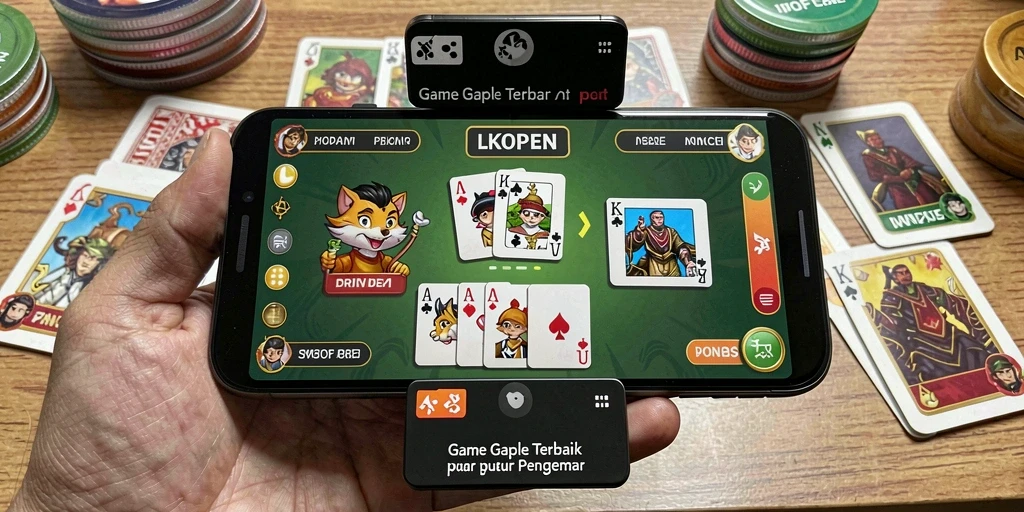 Tampilan gameplay LKOPEN yang seru dan menarik saat bermain Gaple.
