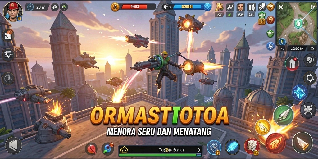 Tampilan gameplay menara pertahanan yang seru di ORMASTOTO.