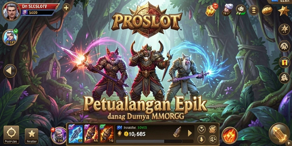 Tangkapan layar gameplay PROSLOT yang menampilkan pertempuran seru dan grafis yang menakjubkan.