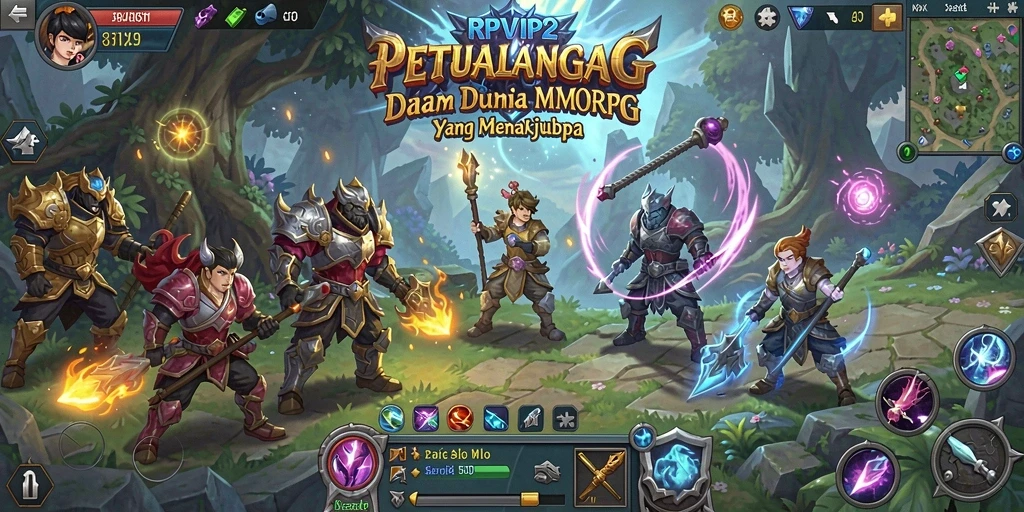 Screenshot dari gameplay MMORPG yang seru dan menantang di RPVIP2.
