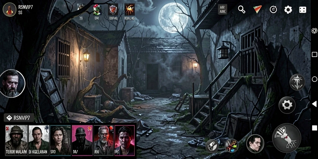 Tampilan gameplay seram di RSNVIP7 dengan suasana mencekam.